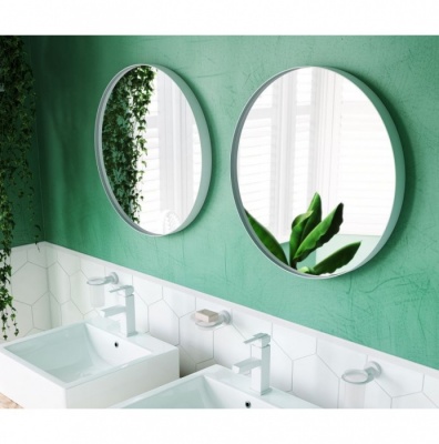 City round bathroom mirror - White